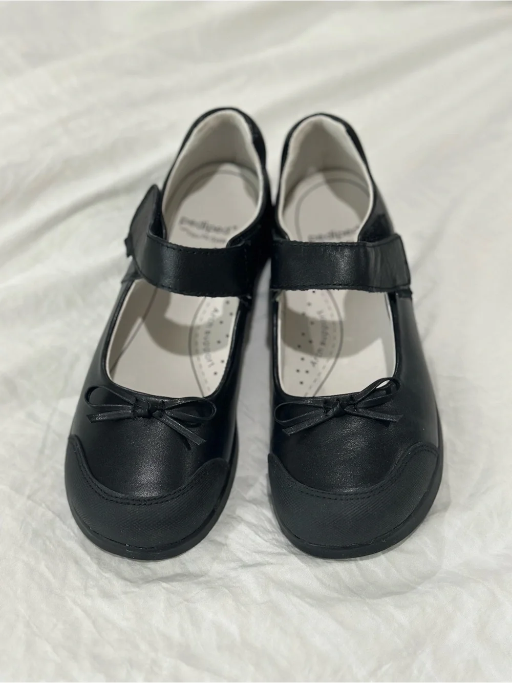 pediped Black Mary Jane with Bow Strap
